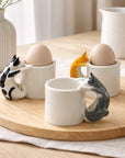 Cat Egg Cup (set of 3) – A Playful Ceramic Breakfast Object | 4am Product Design