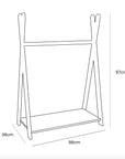 Tipi Clothing Rack For Children - Large Natural Wood