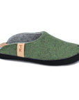 Moss Green Lambswool Felt Slippers