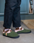 Moss Green Lambswool Felt Slippers
