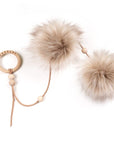 Cappuccino Cat Toy with Faux Fur and Leather