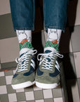 White Retro Socks for Men with Nordic Design