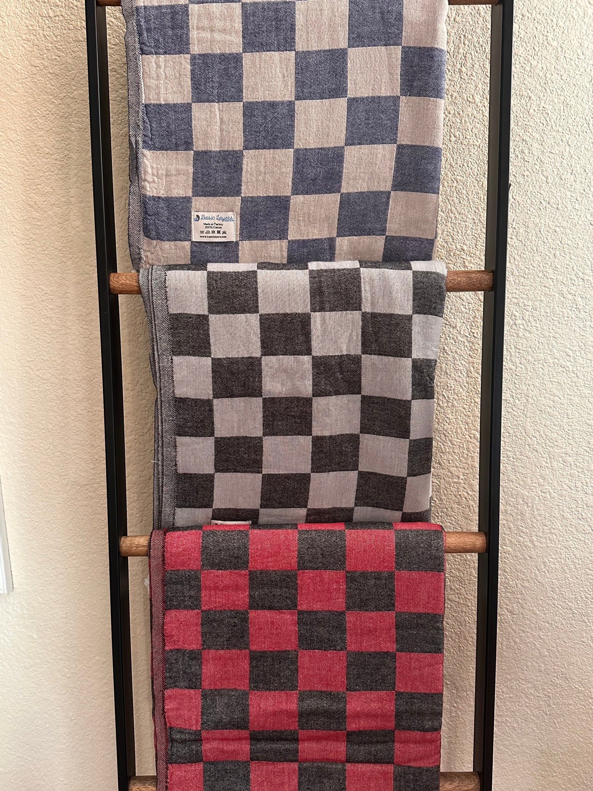 CHECKERED TURKISH COTTON THROW