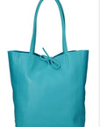 Jade Pebbled Leather Tote Shopper