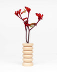 Medium Totem Wood Vase with Glass Insert