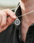 Large Travel Safe Compass Personalised St Christopher Silver Necklace