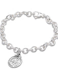 Travel Safe Outline Compass Silver Charm