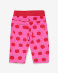Premium baby apple print pants, stylish and comfortable, 100% cotton, fun colorful elastic waistband, cozy jersey lining, Toby Tiger design, machine washable by Toby Tiger at brixbailey.com