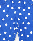 Sweet Baby Corduroy Pants in Blue with White Dots, Soft Elastic Waistband, 100 Percent Cotton, Eco-Friendly Dye, Machine Washable by Toby Tiger at brixbailey.com