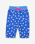 Sweet Baby Corduroy Pants in Blue with White Dots, Soft Cotton Jersey Lining, Elastic Waistband, Eco-Friendly Dye, Machine Washable by Toby Tiger at brixbailey.com