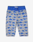 Premium baby cotton pants with playful dinosaur print, elastic waistband, soft jersey lining, cozy and stylish for cool weather by Toby Tiger at brixbailey.com