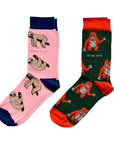 Bamboo Sock Bundle Set of 2 with Orangutan and Sloth Design
