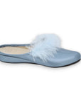 Trinity leather women’s slippers – Light blue