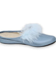 Trinity leather women’s slippers – Light blue