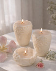 Flower Pillar Candle Duo