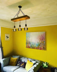 Triple Wooden Beam Chandelier - Norwegian Spruce Cluster Pendant Light