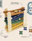 Animal Friends Race Ramp - Fun Racing Toy for Toddlers | Eco-Friendly Wood, Ages 18m+ by Trixie Baby at www.brixbailey.com