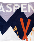 Aspen Ski Needlepoint Pillow