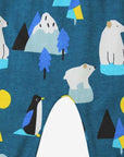 Premium kids yoga pants with Arctic animal print, soft organic cotton, comfortable ankle cuffs, stylish and breathable by Toby Tiger at brixbailey.com