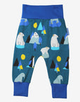 Premium kids yoga pants with arctic animal print, soft organic cotton, comfortable ankle cuffs, stylish and breathable by Toby Tiger at brixbailey.com
