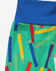 Premium kids yoga pants with artistic print, colorful organic cotton, comfortable ankle cuffs, stylish and breathable, best-selling toddler activewear by Toby Tiger at brixbailey.com