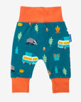 Premium organic cotton kids yoga pants with campervan print, soft stretchy comfortable autumn forest design, GOTS certified by Toby Tiger at brixbailey.com