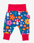 Premium Organic Kids Yoga Pants with Floral Mushroom Print, Comfortable Red Waistband, Soft GOTS-Certified Cotton for Little Explorers by Toby Tiger at brixbailey.com