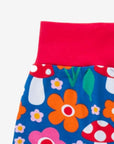Organic Kids Yoga Pants with Floral Mushroom Print, Comfortable Red Waist and Ankle Cuffs, 100% GOTS-Certified Cotton by Toby Tiger at brixbailey.com
