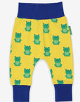 Premium baby pants with frog applique, soft organic cotton, stylish Toby Tiger design, elastic waistband, GOTS certified by Toby Tiger at brixbailey.com
