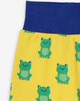 Premium baby pants with frog applique, soft organic cotton, GOTS certified, stylish Toby Tiger design, eco-friendly dye by Toby Tiger at brixbailey.com