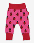Stylish Pink Ladybug Print Baby Pants with Comfortable Waistband - Sustainable GOTS Organic Cotton by Toby Tiger at brixbailey.com