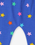 Premium Blue Baby Pants with Colorful Star Print, 100% GOTS Certified Organic Cotton, Comfortable Waistband, Eco-Friendly Dye by Toby Tiger at brixbailey.com