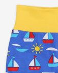 Stylish Baby Yoga Pants in Soft Organic Cotton with Sailboat Print, Comfortable Elastic Waistband for Crawling and Play by Toby Tiger at brixbailey.com