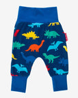 Vibrant Rainbow Dinosaur Print Organic Cotton Yoga Pants for Kids - Comfortable Waist and Ankle Bands, Eco-Friendly GOTS Certified by Toby Tiger at brixbailey.com
