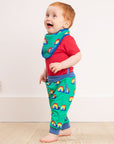 Premium baby pants with snail print, soft GOTS certified organic cotton, flexible waistband, stylish and comfortable by Toby Tiger at brixbailey.com