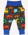 Colorful Vehicle Print Organic Cotton Yoga Pants for Kids, Soft Playtime Comfort with Toby Tiger Design, GOTS Certified by Toby Tiger at brixbailey.com