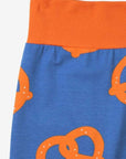Stylish Dark Blue Yoga Pants for Kids with Pretzel Print, Comfortable Waist and Ankle Bands, Organic Cotton by Toby Tiger at brixbailey.com