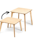 TULLA - Height-extendable Kids Table - Natural Wood