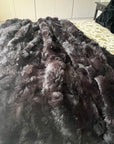 Luxury dark chocolate Tuscan shearling throw, premium fur blanket, stylish sheepskin rug, handcrafted sustainable home accent by Wildash London at brixbailey.com