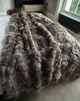 Premium Rich Mink Tuscan Shearling Throw, luxury fur blanket, soft sheepskin rug, stylish sustainable home decor by Wildash London at brixbailey.com