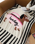 Ultra Soft Funky Cute Hot Dog Stripe Throw Blanket - Warm Thick Animal Print-4