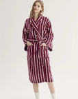 Ultra Soft Retro Stripe Bathrobe - 100% Organic Long-stapled Cotton-3
