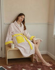 Ultra Soft Whimsical Stripe Bathrobe - 100% Organic Long-stapled Cotton-1