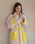 Ultra Soft Whimsical Stripe Bathrobe - 100% Organic Long-stapled Cotton-0