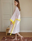 Ultra Soft Whimsical Stripe Bathrobe - 100% Organic Long-stapled Cotton-2
