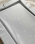 Standard Changing Mat - Grey-green moon and stars Print