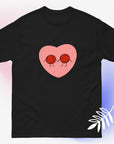 Pink heart with red blood cell graphic design unisex t-shirt