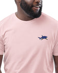 Shark Gone Swimming In The Wild Organic Cotton Embroidered T-Shirt