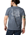 GUSTATORY Melbourne Coffee Scene Organic Cotton Embroidered T-Shirt