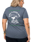 GUSTATORY Have A Good Day Organic Cotton Embroidered T-Shirt